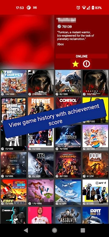 my xbox live app(my xbox friends achievements)